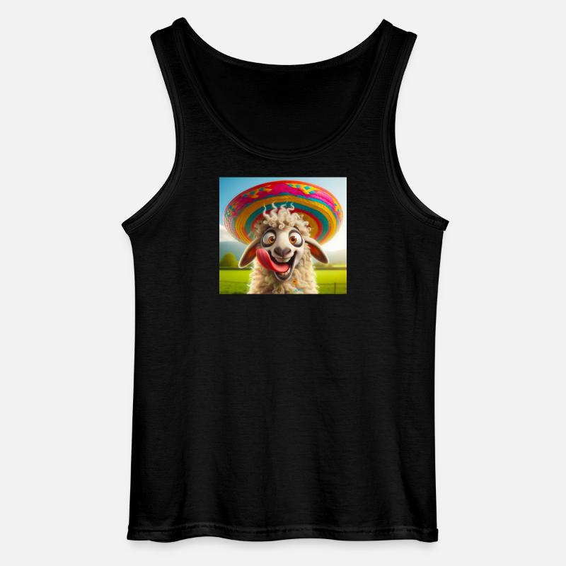 Schaf mit Sombrero - Gildan Männer Tank Top - Schwarz