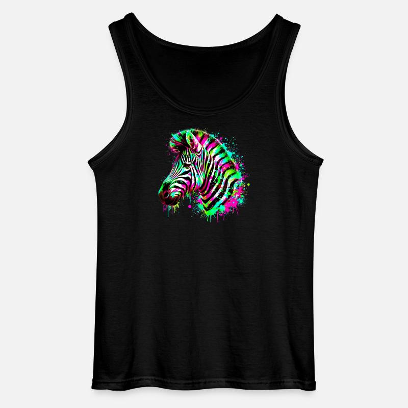 Zebra - Gildan Männer Tank Top - Schwarz