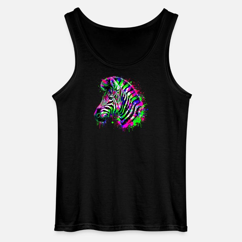 Zebra - Gildan Männer Tank Top - Schwarz