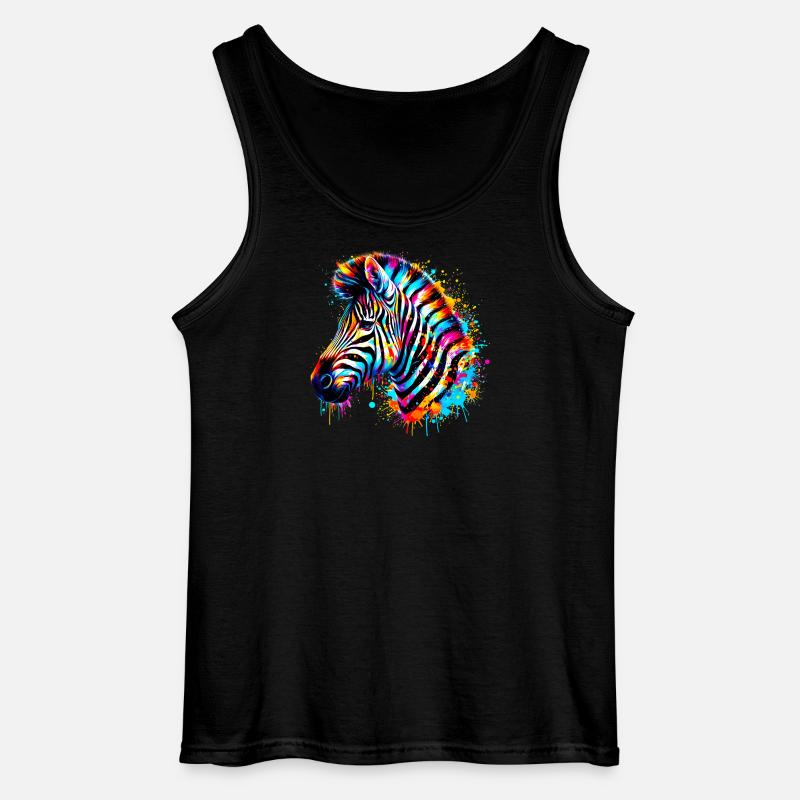 Zebra - Gildan Männer Tank Top - Schwarz