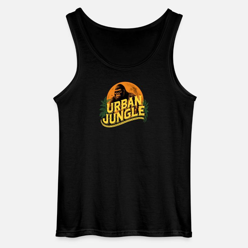 Urban Jungle Logo Farbe - Gildan Männer Tank Top - Schwarz