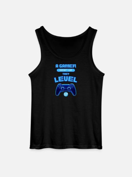Gamer Level Up Neon-Controller - Gildan Männer Tank Top - Schwarz