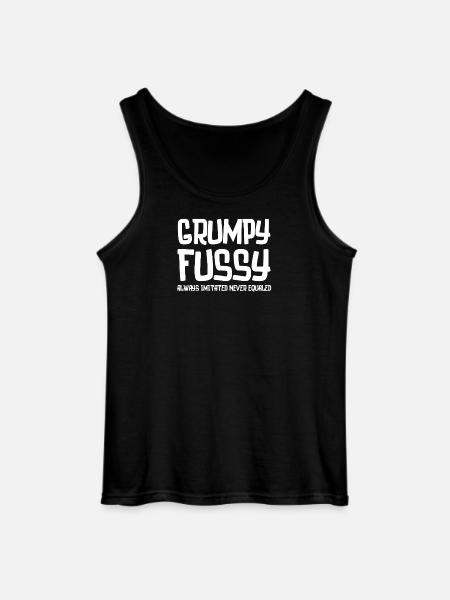 Grumpy Fussy Typography Tee - Gildan Men’s Tank Top - black