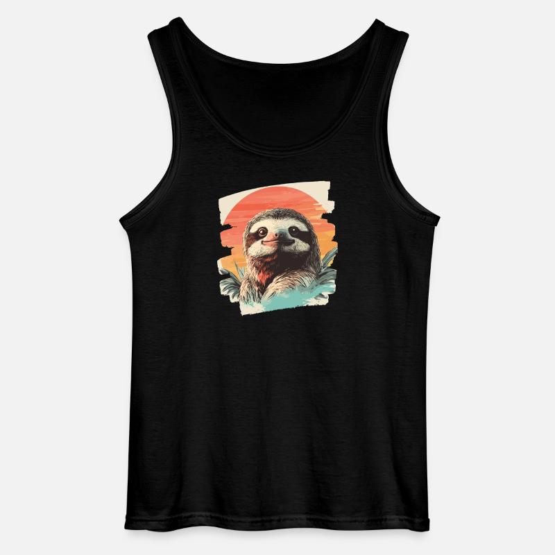 Faultier - Gildan Männer Tank Top - Schwarz