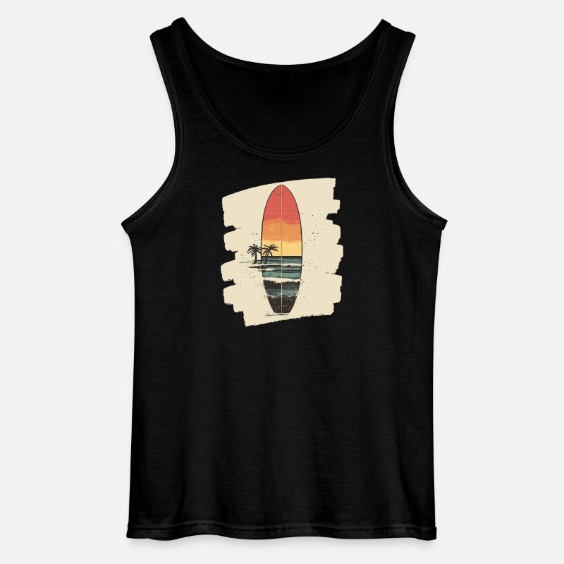 Surfbrett - Gildan Männer Tank Top - Schwarz