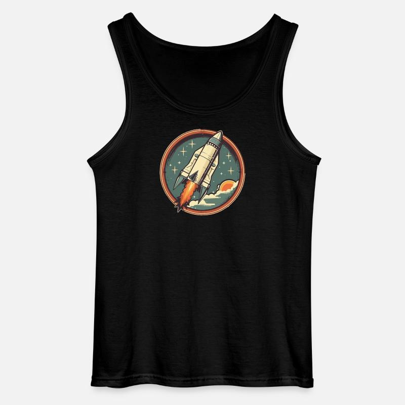 Retro Rocket - Weltraum Rakete - Gildan Männer Tank Top - Schwarz