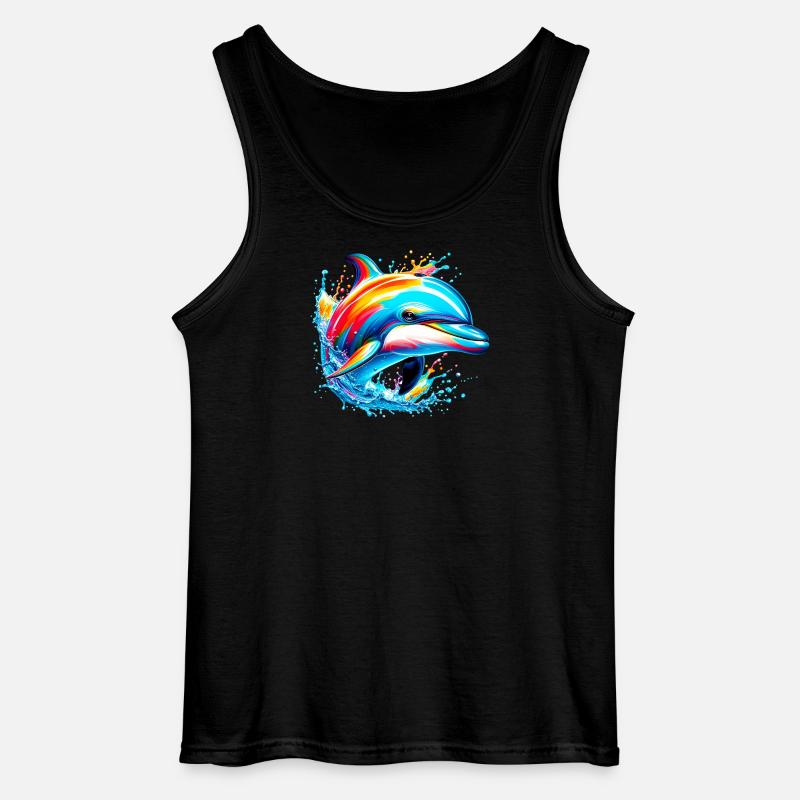 Delfin - Gildan Männer Tank Top - Schwarz