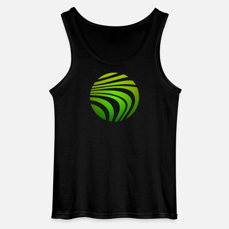 Psychedelic Pattern Green Gradient - Gildan Men’s Tank Top - black