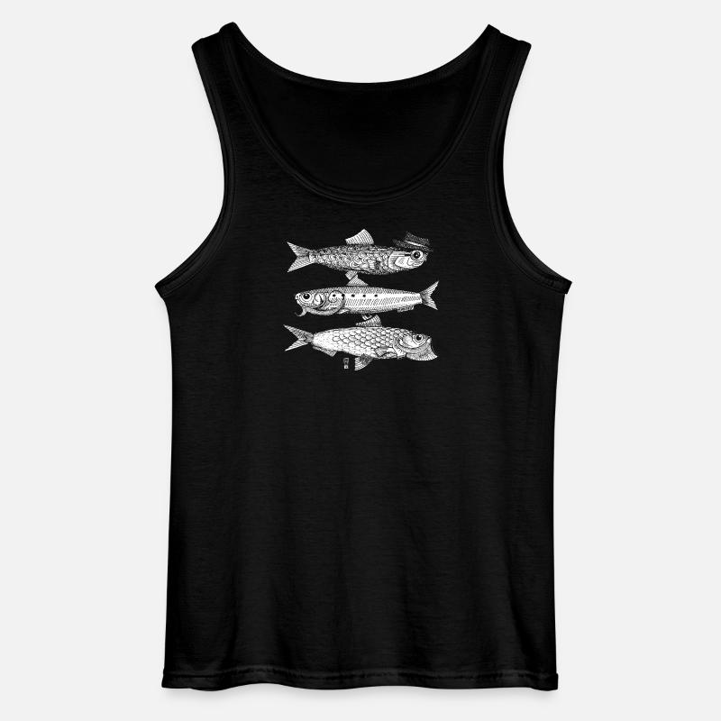3 Fish - White - Gildan Men’s Tank Top - black