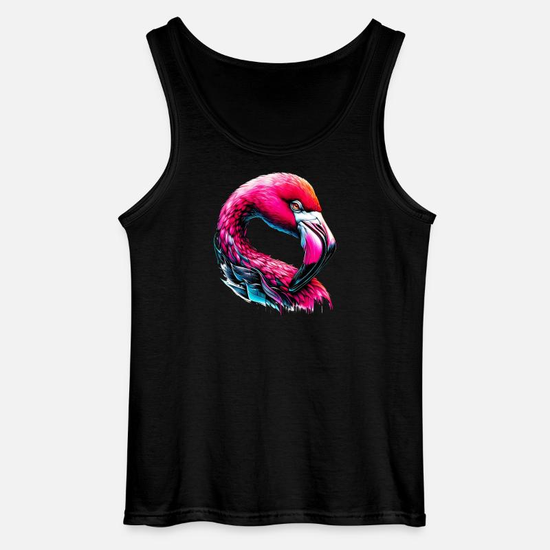 Flamingo - Gildan Männer Tank Top - Schwarz