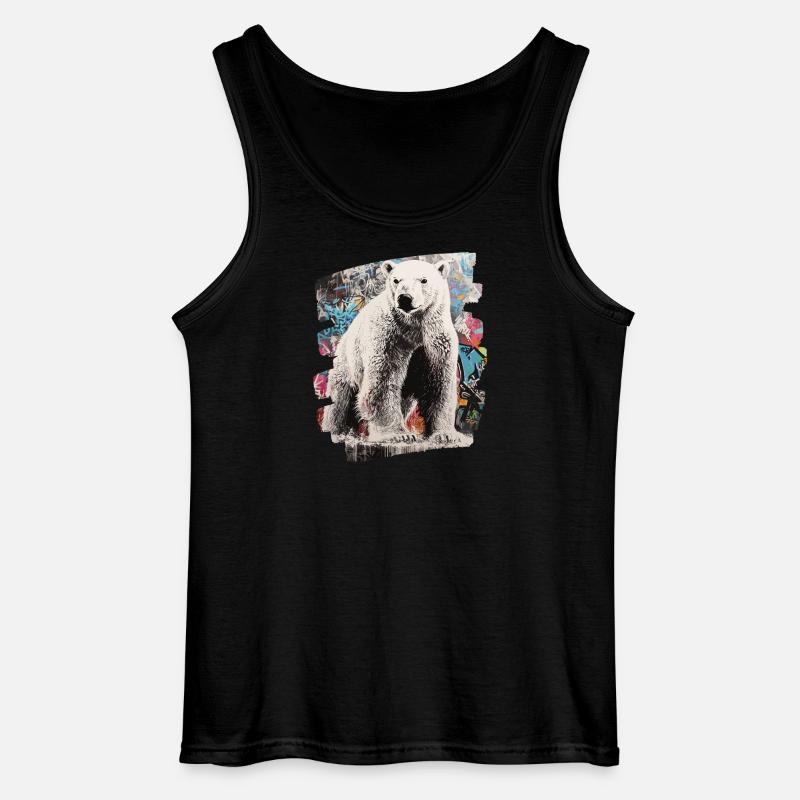 Eisbär Graffiti Sprayer - Gildan Männer Tank Top - Schwarz
