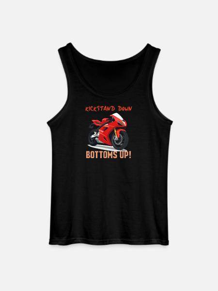 Kickstand Down Bottoms Up Moto - Gildan Men’s Tank Top - black