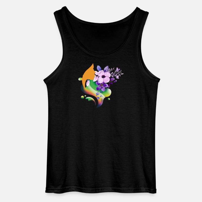 Blumenregenbogen-Silhouette - Gildan Männer Tank Top - Schwarz