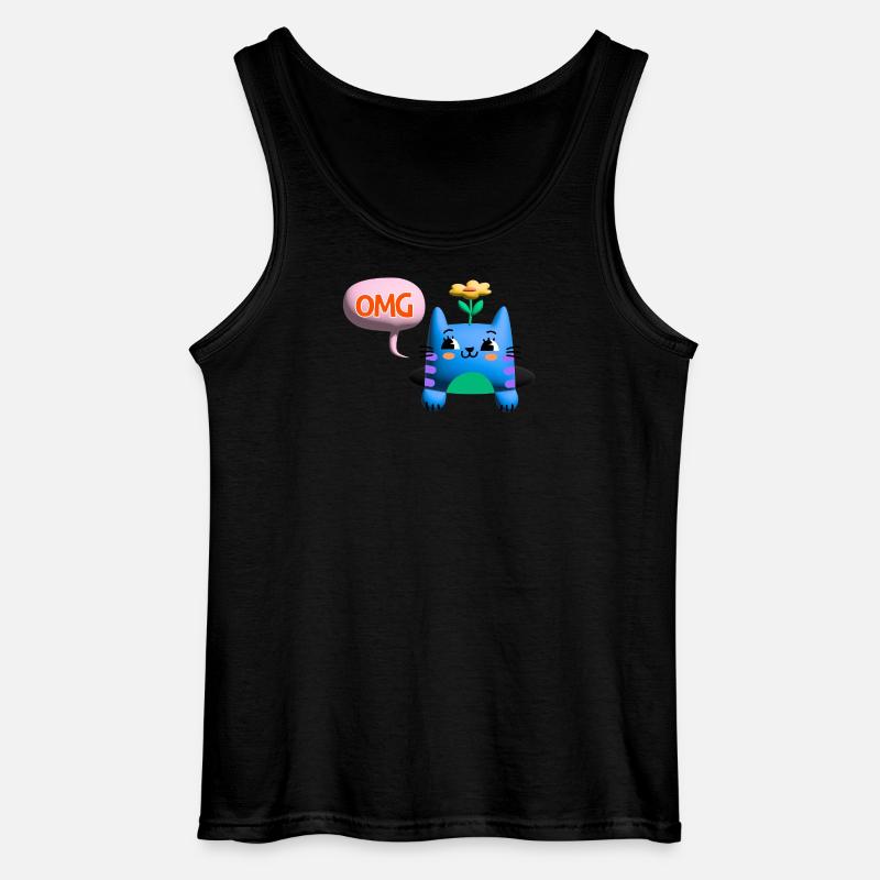 OMG Cat cute 3d bubble - Gildan Männer Tank Top - Schwarz
