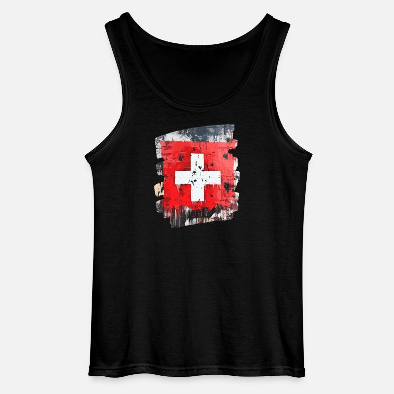 Schweizer Flagge Schweiz - Gildan Männer Tank Top - Schwarz