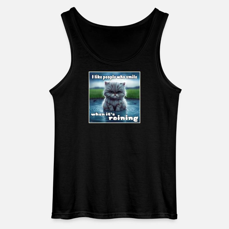 Katze im Regen - Gildan Männer Tank Top - Schwarz