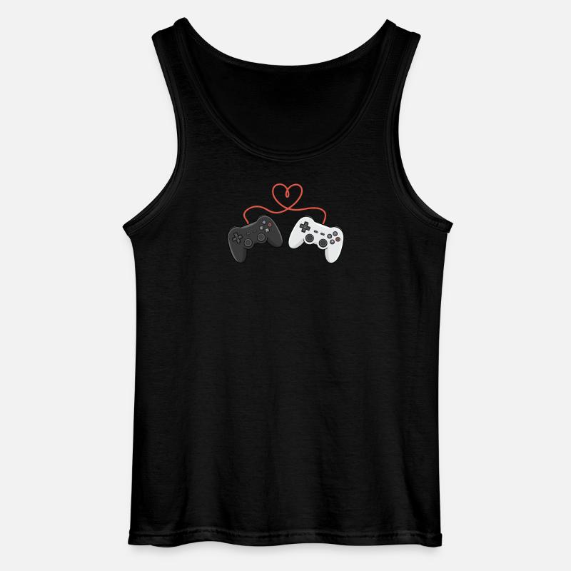 Heartwired Controllers Duo - Gildan Men’s Tank Top - black