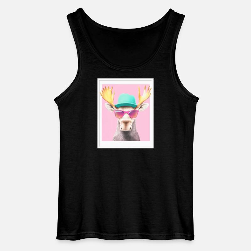Elch - Gildan Männer Tank Top - Schwarz