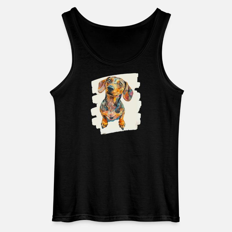 Dackel - Gildan Männer Tank Top - Schwarz