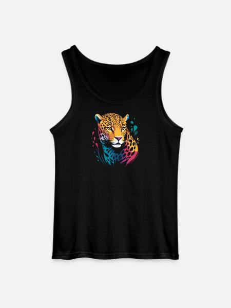 Jaguar Head RENDERED - Gildan Men’s Tank Top - black