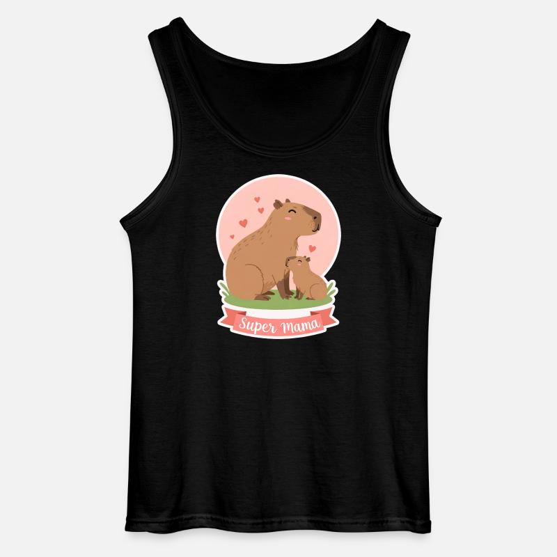 Mutter Kapibara - Gildan Männer Tank Top - Schwarz