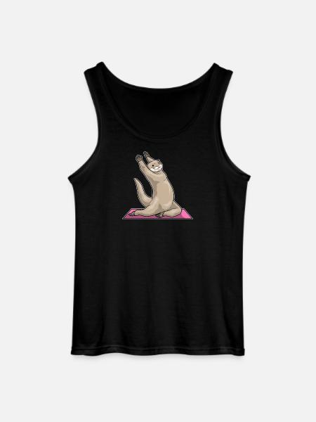 Otter Yoga Fitness Gymnastics - Gildan Men’s Tank Top - black