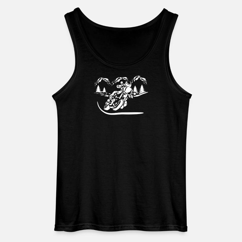 Motorrad Waldsilhouette - Gildan Männer Tank Top - Schwarz