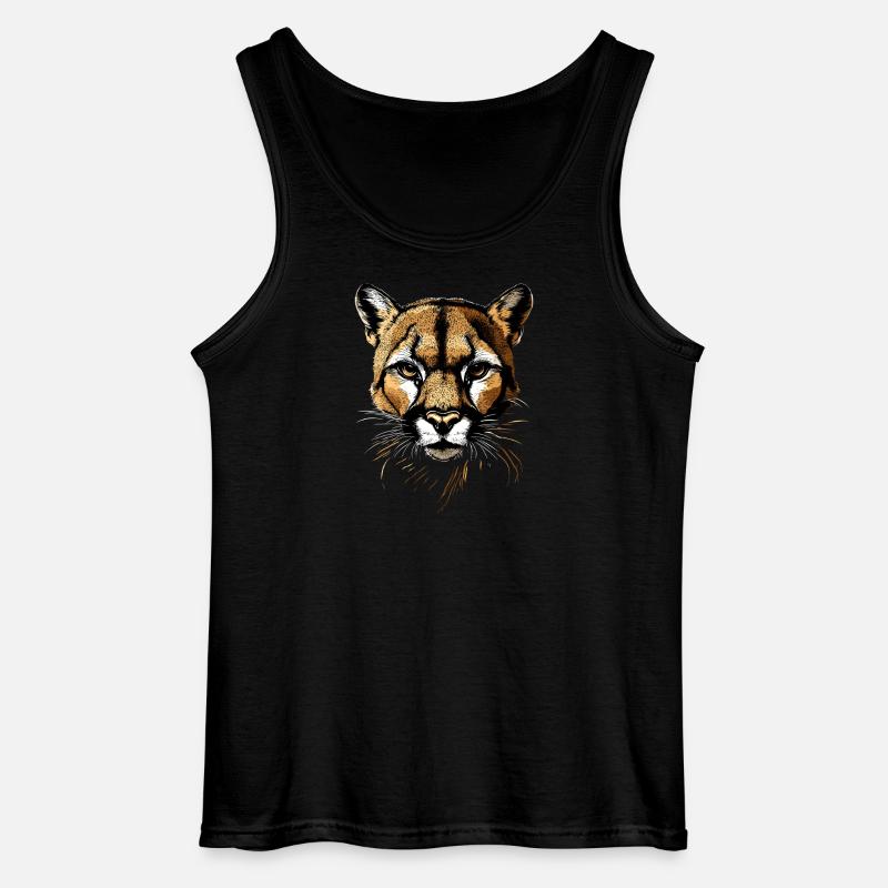 Panter Leopard Stor Kat Sød Store Kat Katte - Gildan tanktop til mænd - sort