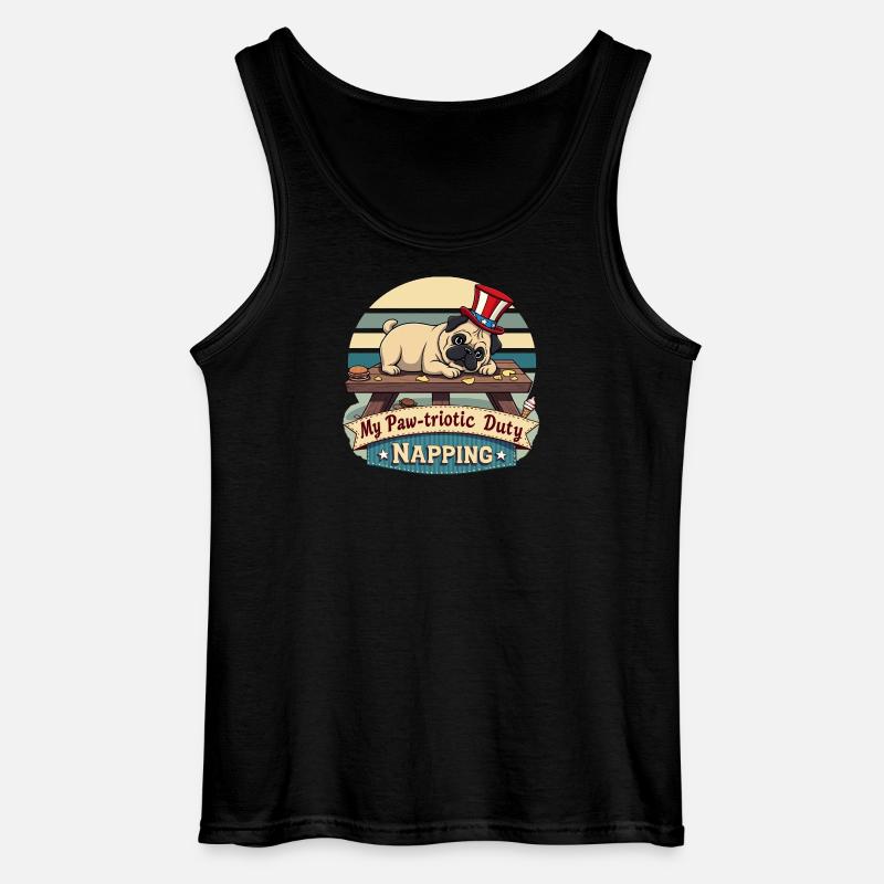 Mops Nickerchen - Gildan Männer Tank Top - Schwarz
