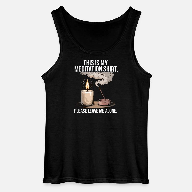 Funny Meditation Introvert Mindfulness Design - Gildan Men’s Tank Top - black