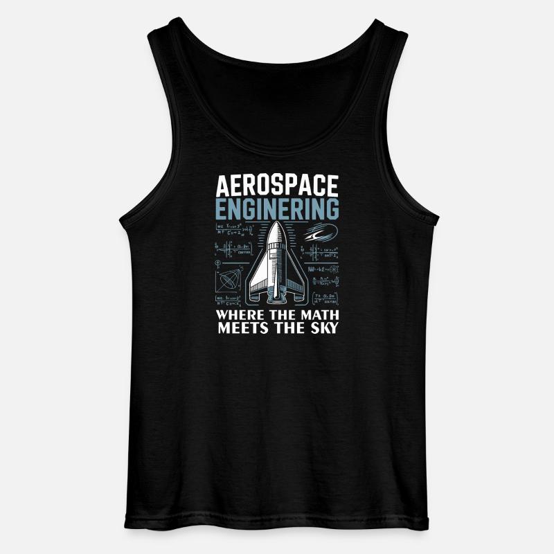 Aerospace Engineering Math Humor Design - Gildan Men’s Tank Top - black