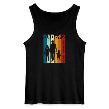 Papa & Töchter Geschenk Vintage Design Vatertag - Gildan Männer Tank Top - Schwarz - Vorne - AI Model Male 185 dark (185cm)