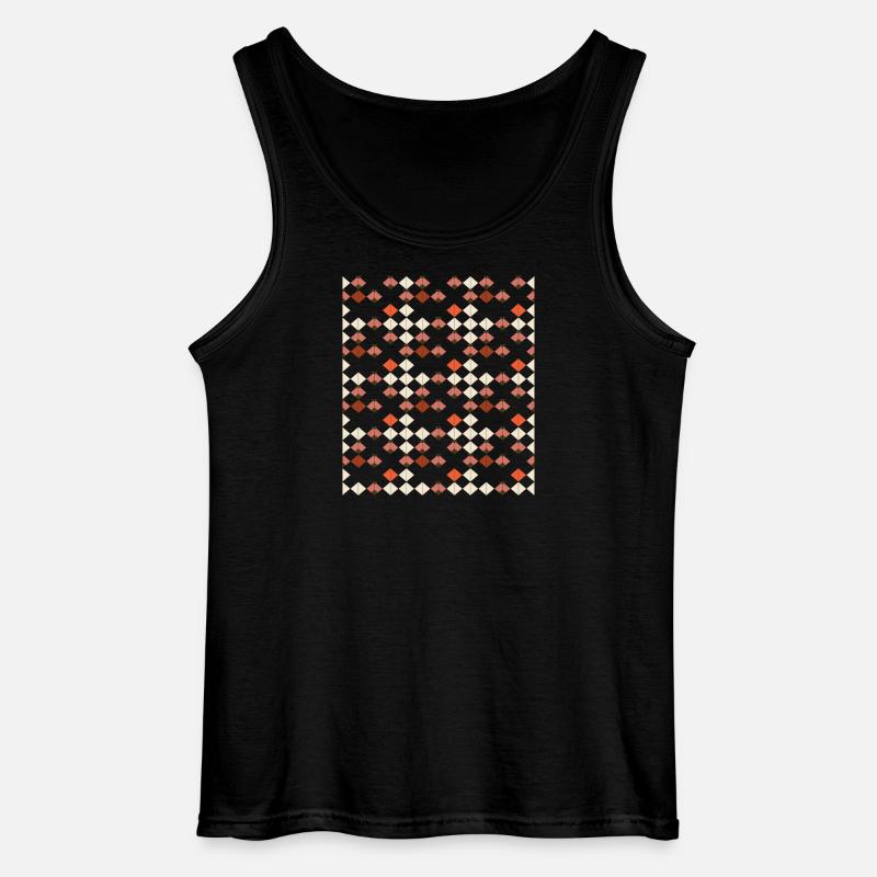 Geometric Diamond Quilt Pattern - Gildan Men’s Tank Top - black
