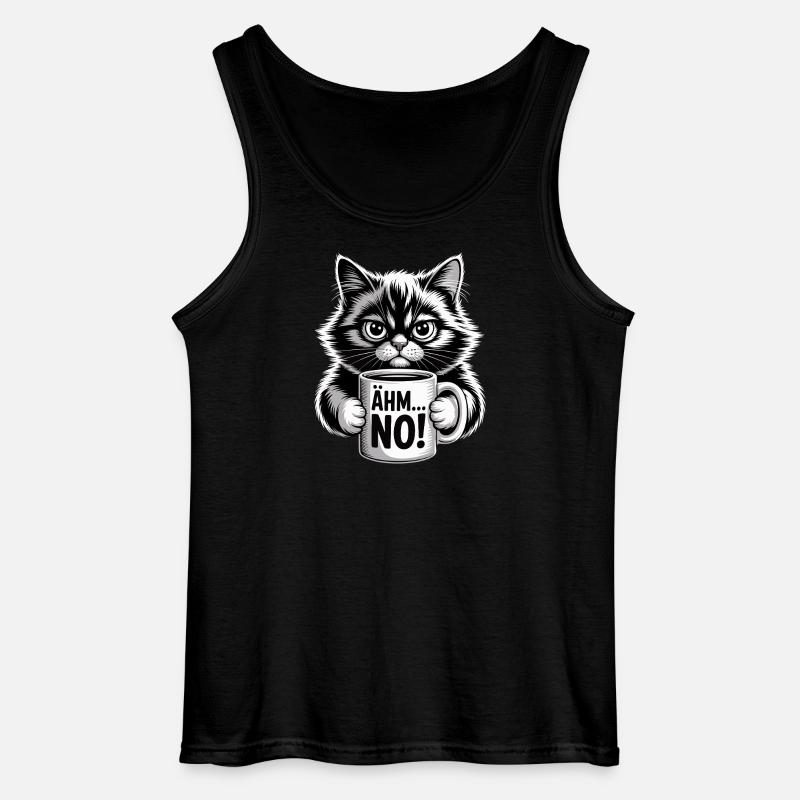Mikrometer... Nej! Kat Med Kaffe Humor - Gildan tanktop til mænd - sort