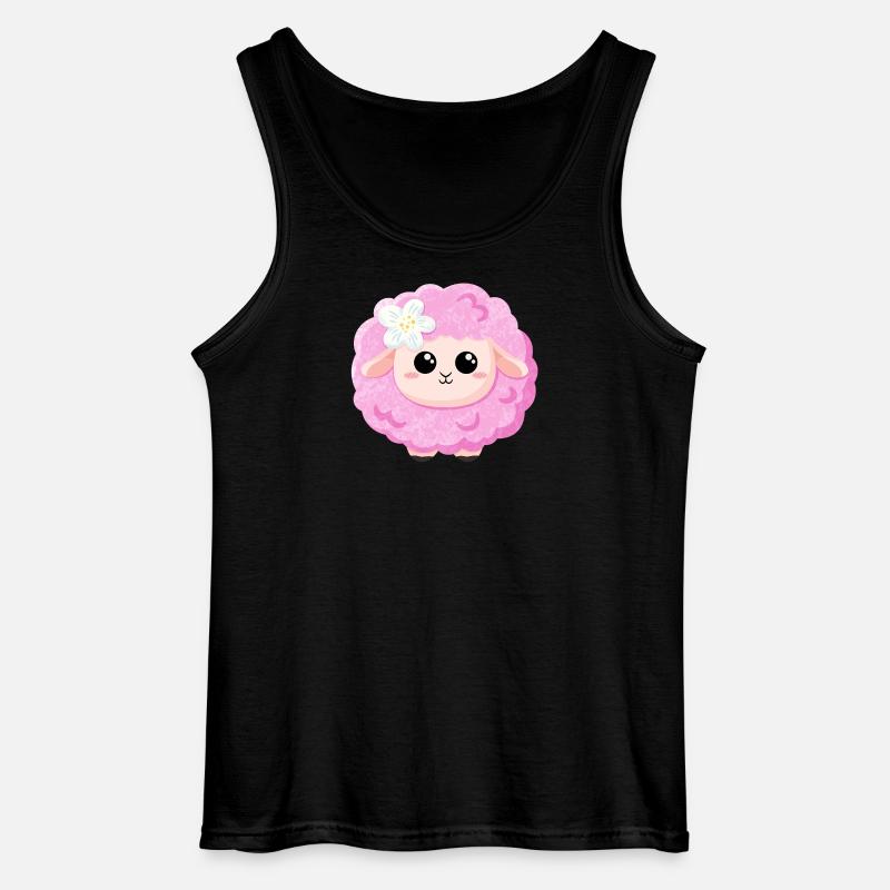 Süßes rosa Schaf - Gildan Männer Tank Top - Schwarz