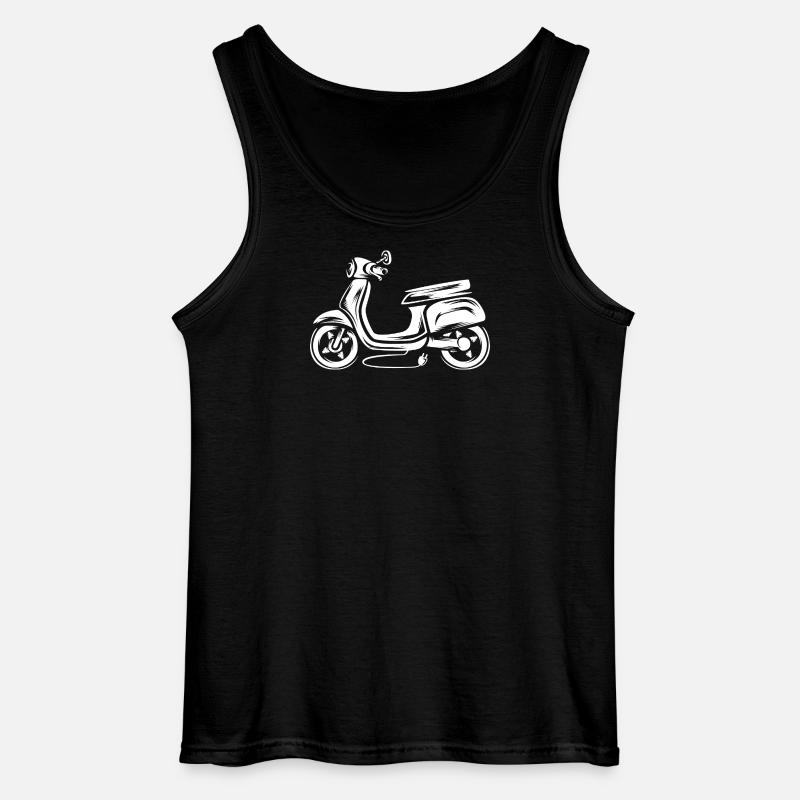 Elektro Roller Illustration - e Moped Fahrer - Gildan Männer Tank Top - Schwarz