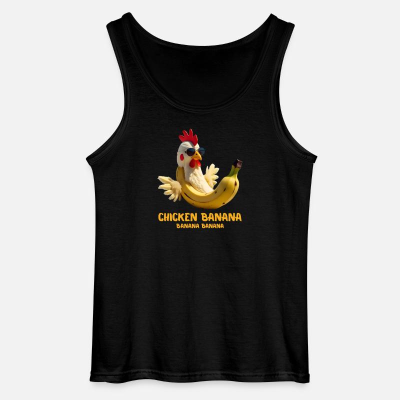 Sjov kyllingebanangave til Brainrot Meme-elskere - Gildan tanktop til mænd - sort