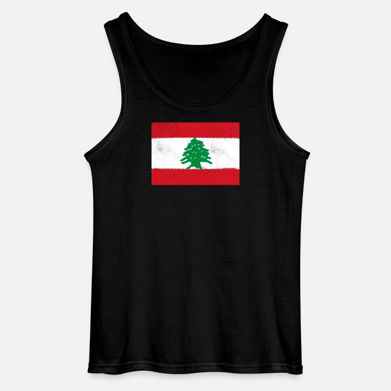 Flagge des Libanon - Gildan Männer Tank Top - Schwarz