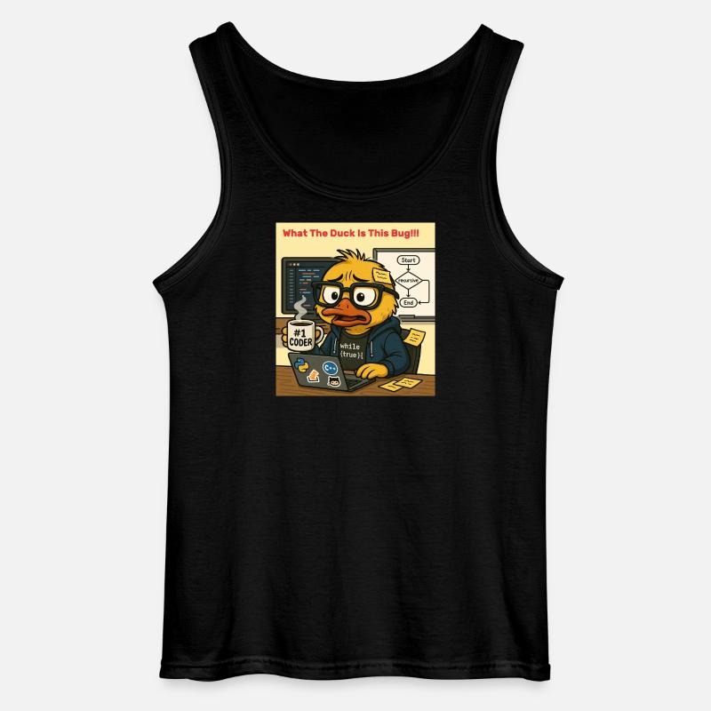 Funny Coding Duck Illustration - Gildan Men’s Tank Top - black