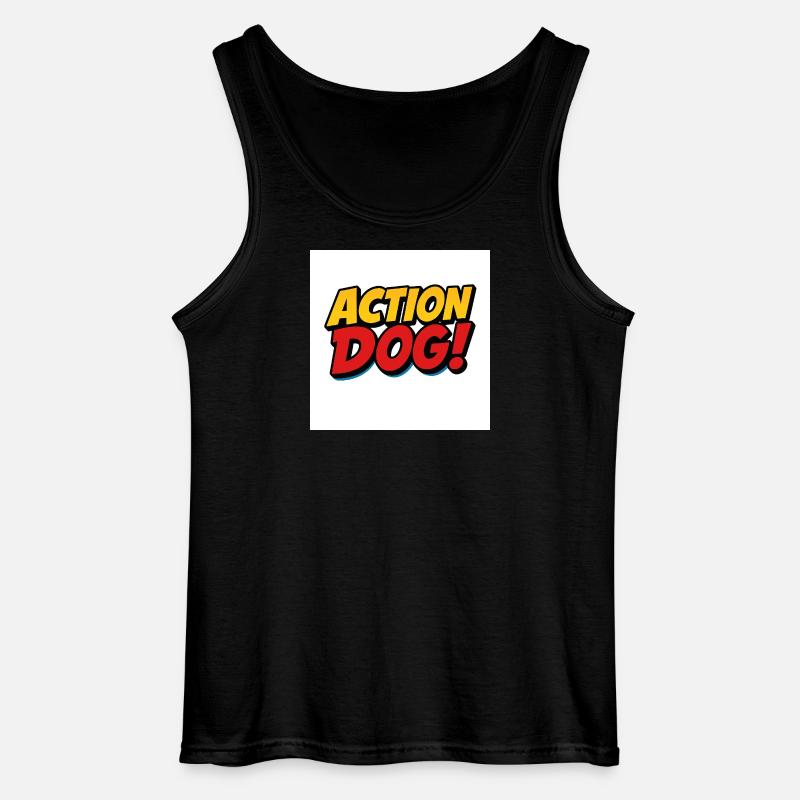 Action Hund Comic Stil - Gildan Männer Tank Top - Schwarz