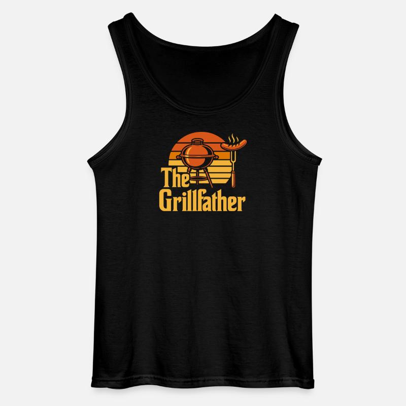 The Grillfather – BBQ Feuer & Fleisch - Gildan Männer Tank Top - Schwarz