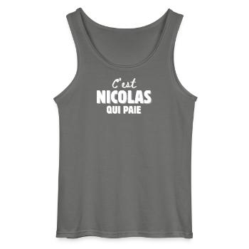 Nikolaus. Vorname Nicolas - Gildan Männer Tank Top - Anthrazit - Vorne - AI Model Male 185 dark (185cm)