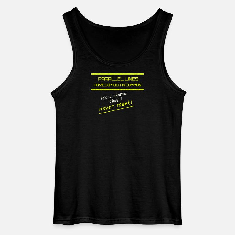 Funny Parallel Lines Math Tee - Gildan Men’s Tank Top - black