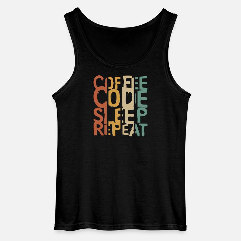 Coffee Code Sleep Repeat – Entwickler Design - Gildan Männer Tank Top - Schwarz