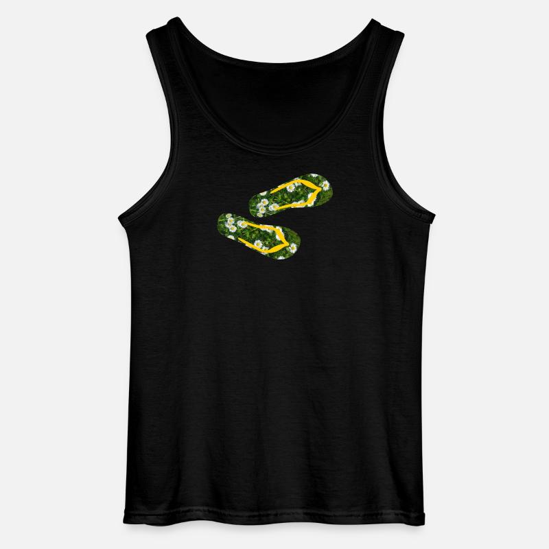 Latschen Gänseblümchen Flip Flops Camping Rasen - Gildan Männer Tank Top - Schwarz
