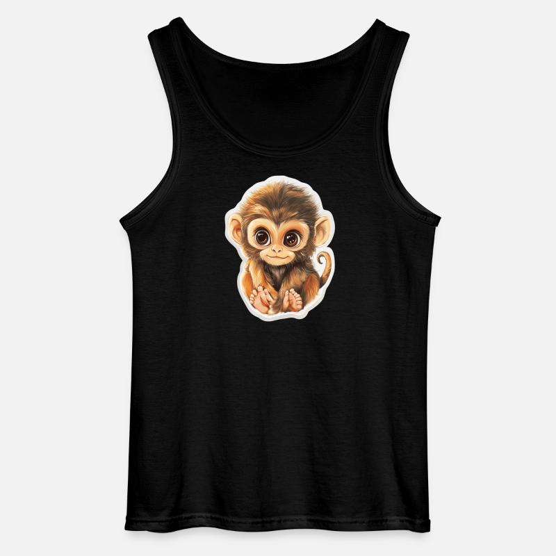 Affe Süsses Äffchen Geschenk für Affenfans - Gildan Männer Tank Top - Schwarz