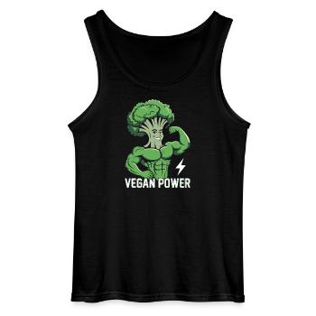 Vegan Power - Gildan Men’s Tank Top - black - Front - AI Model Male 185 dark (185cm)
