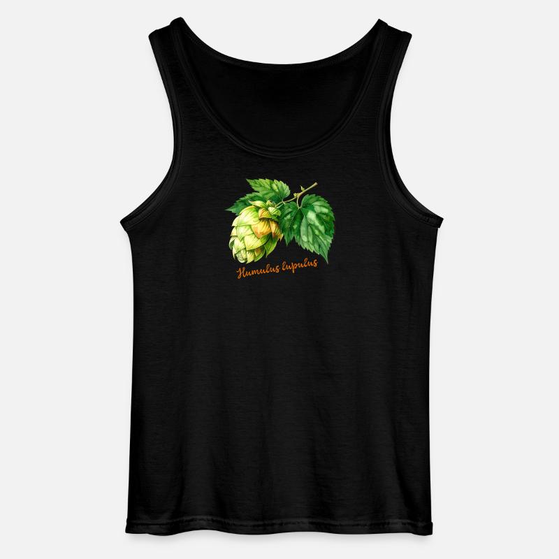 Humulus lupulus - botanische Illustration - Gildan Männer Tank Top - Schwarz