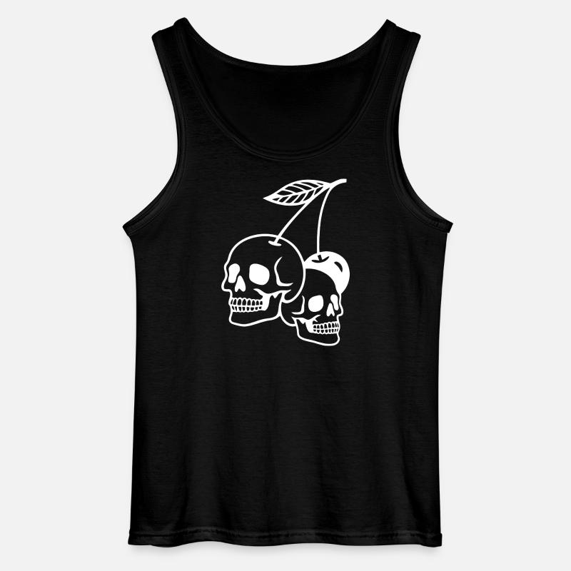 Dunkle Kirsche Schädel Illustration - Gildan Männer Tank Top - Schwarz