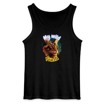 Wildkatze Freundschaft Illustration - Gildan Männer Tank Top - Schwarz - Vorne - AI Model Male 185 dark (185cm)